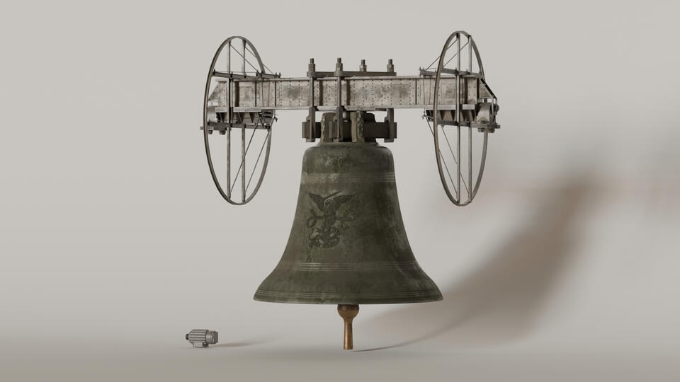 Cathedral bell, textured in substance painter